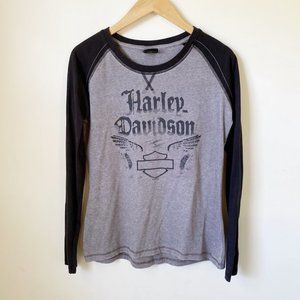 Harley-Davidson Women's Long Sleeve Raglan T-Shirt Natchez Trace, Large